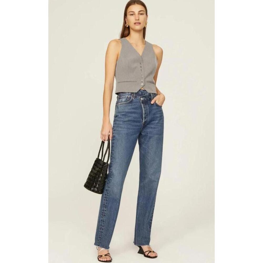 NWOT Agolde Crisscross Straight Jeans Blue Denim Size 29